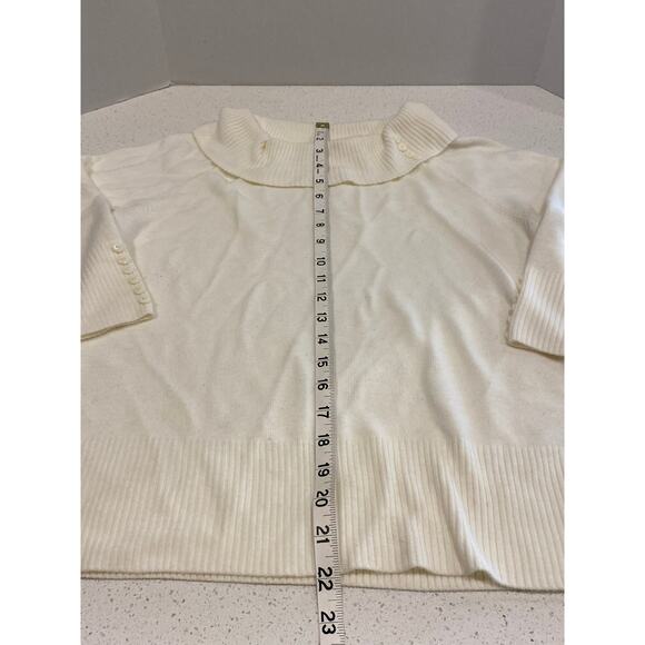 Hampshire Studio Women's Sweater turtleneck Size PL Cream - Picture 4 of 4